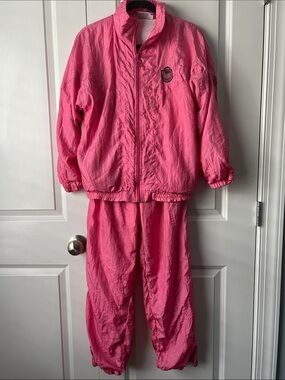 Pierre Cardin 2pc Vintage Bubblegum Pink Track Suit
